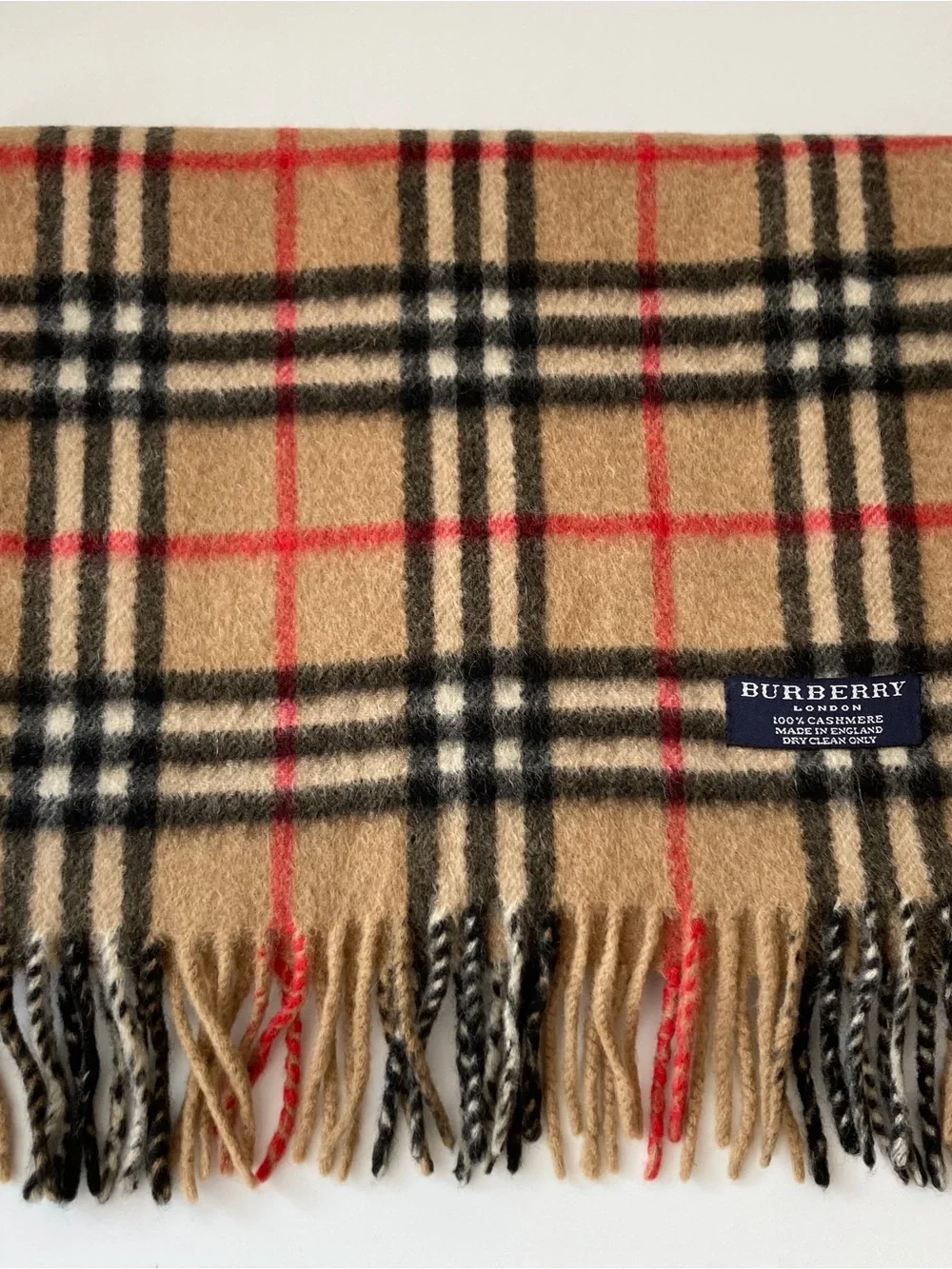 Burberry Beige Classic Nova Check Cashmere Scarf